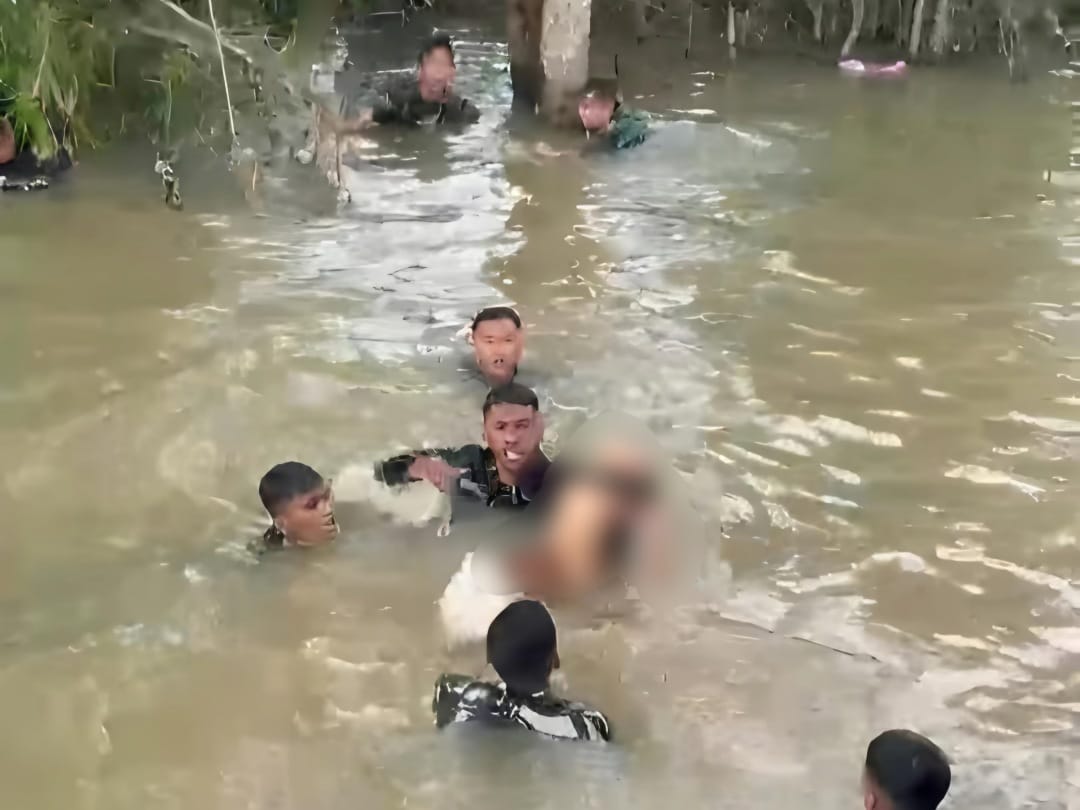 Prajurit Lanud SIM Selamatkan Warga Tercebur ke Kali, Danlanud Beri Apresiasi