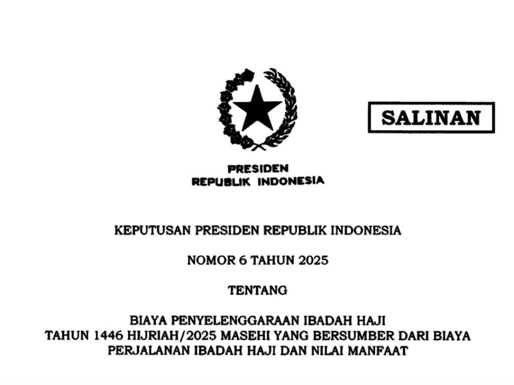 Presiden Terbitkan Keppres Biaya Haji 2025, Ini Rinciannya