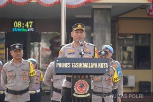 Kapolres Tasikmalaya Kota Pimpin Pergeseran Pasukan Jelang PSU di 874 TPS