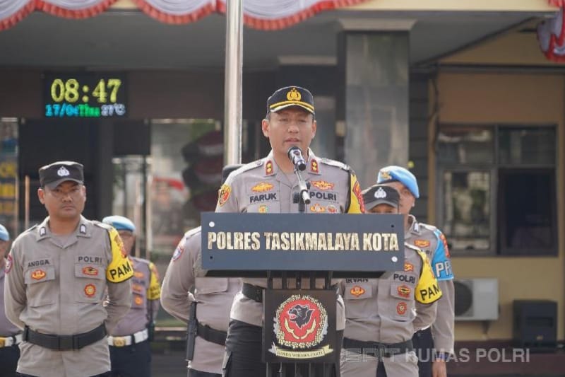 Kapolres Tasikmalaya Kota Pimpin Pergeseran Pasukan Jelang PSU di 874 TPS