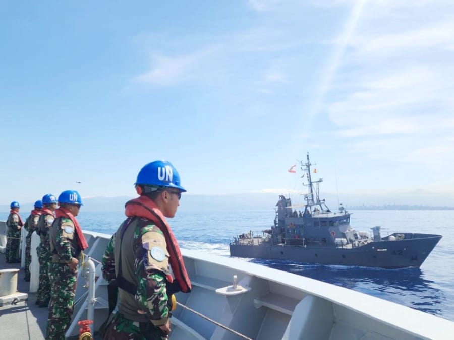 KRI SIM-367 Gelar Latihan Laut Bersama Angkatan Laut Lebanon di Laut Mediterania