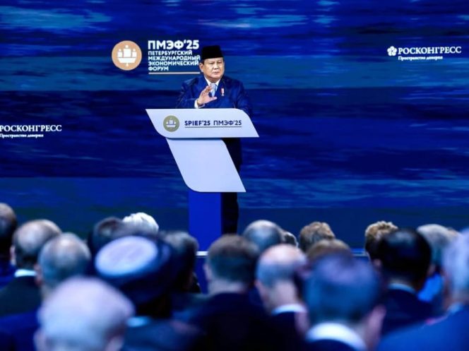 
Dok. Presiden Prabowo menjadi pembicara utama pada SPIEF 2025, Rusia/Tim Media Presiden) 