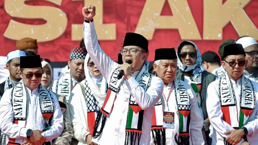 Hadir di Aksi Bela Palestina, Menlu Sugiono Pastikan 10 Ribu Ton Beras Segera Dikirim