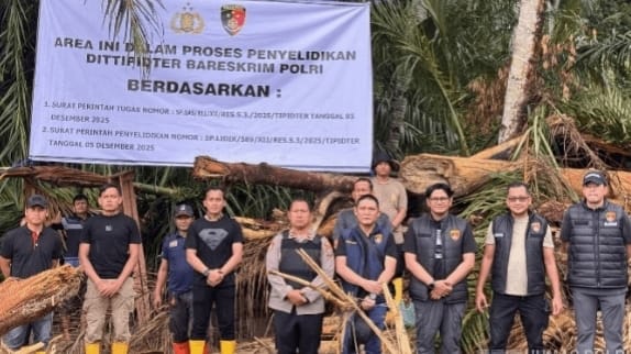 Bareskrim Amankan 27 Gelondongan Kayu Terbawa Banjir Bandang di Tapanuli Selatan