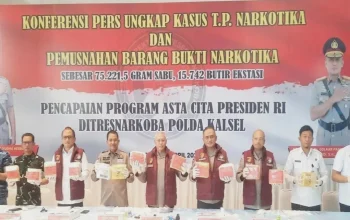 Polda Kalsel Gagalkan Penyelundupan 43,8 Kg Sabu Jaringan Fredy Pratama di Banjarmasin