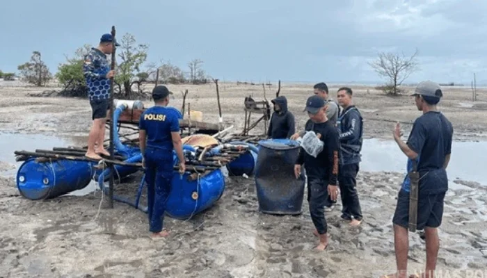 Polres Belitung Tertibkan Tambang Timah Ilegal di Perairan Membalong